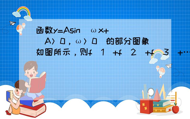 函数y=Asin（ωx+ϕ）（A＞0，ω＞0）的部分图象如图所示，则f（1）+f（2）+f（3）+…+f（11）的值等于