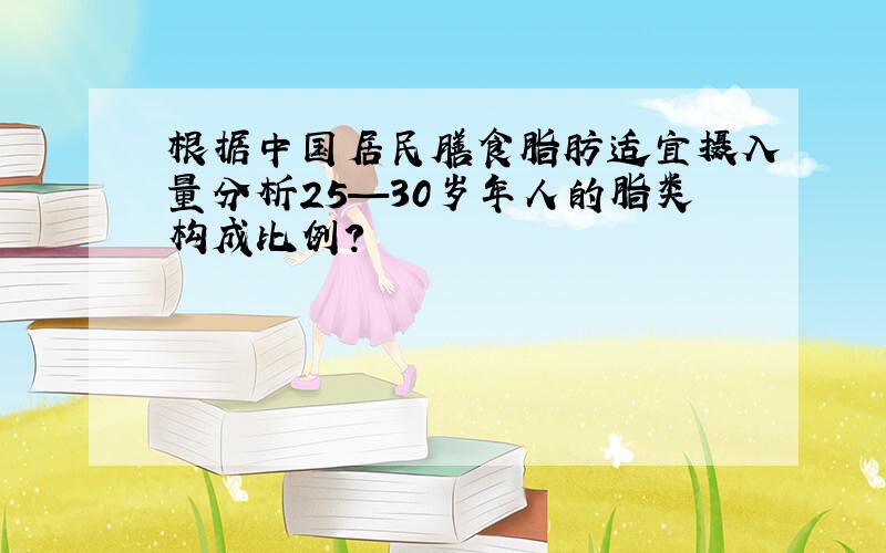 根据中国居民膳食脂肪适宜摄入量分析25—30岁年人的脂类构成比例?