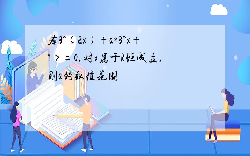 若3^(2x)+a*3^x+1>=0,对x属于R恒成立,则a的取值范围