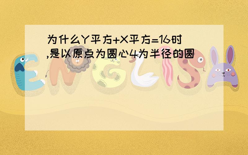 为什么Y平方+X平方=16时,是以原点为圆心4为半径的圆