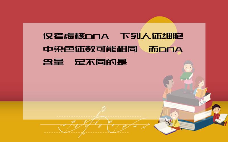 仅考虑核DNA,下列人体细胞中染色体数可能相同,而DNA含量一定不同的是