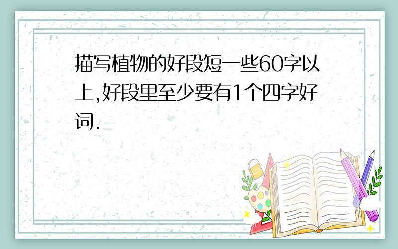 描写植物的好段短一些60字以上,好段里至少要有1个四字好词.