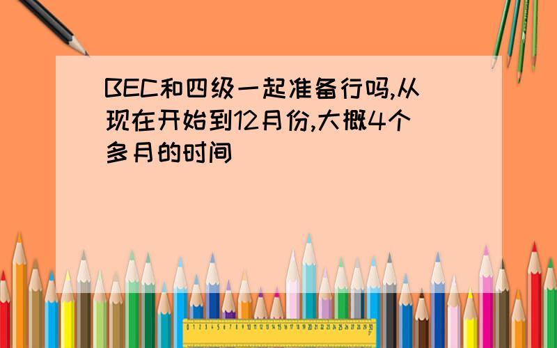 BEC和四级一起准备行吗,从现在开始到12月份,大概4个多月的时间