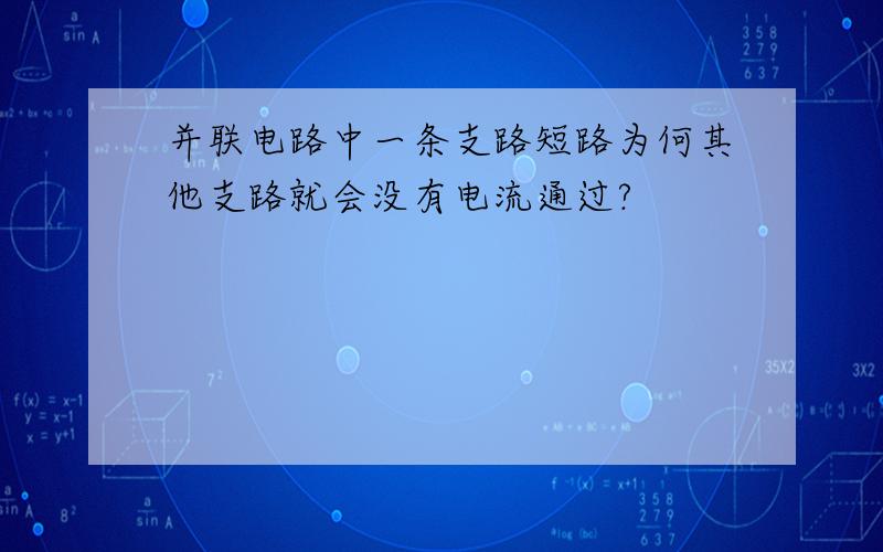 并联电路中一条支路短路为何其他支路就会没有电流通过?