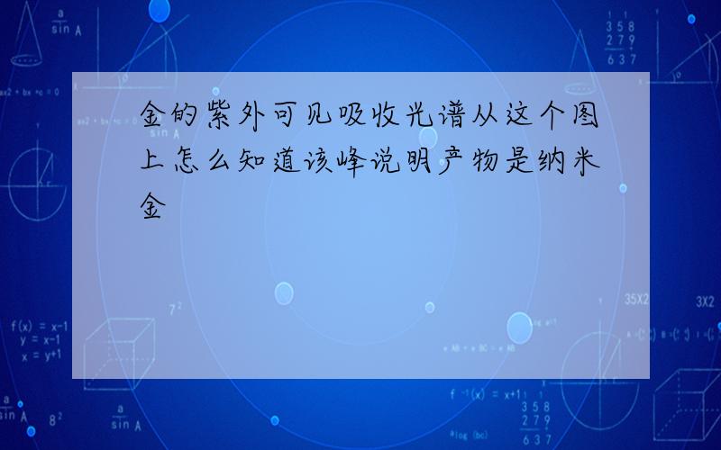 金的紫外可见吸收光谱从这个图上怎么知道该峰说明产物是纳米金