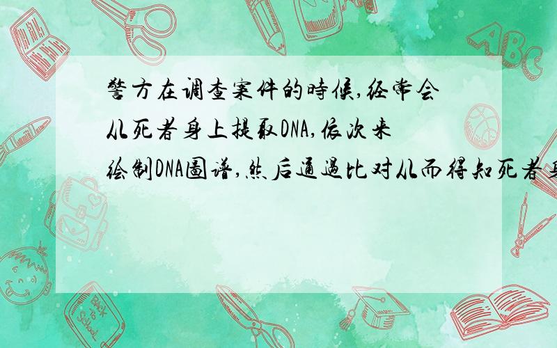 警方在调查案件的时候,经常会从死者身上提取DNA,依次来绘制DNA图谱,然后通过比对从而得知死者身份,那DNA