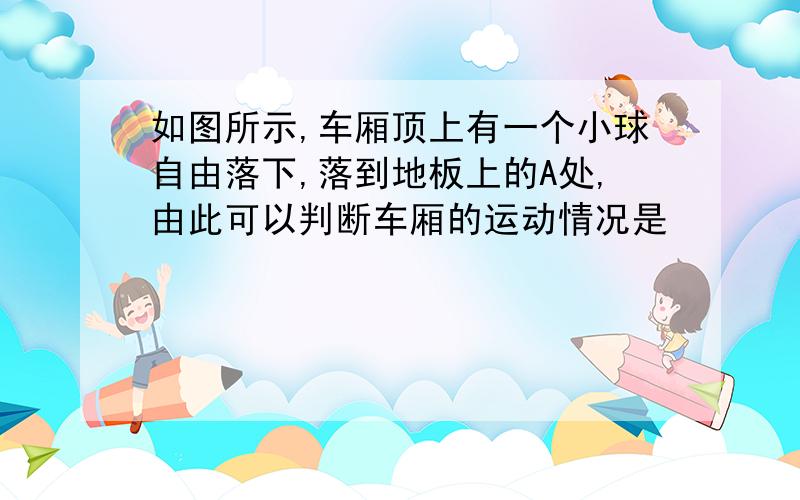 如图所示,车厢顶上有一个小球自由落下,落到地板上的A处,由此可以判断车厢的运动情况是