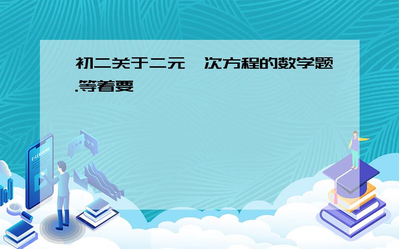 初二关于二元一次方程的数学题.等着要