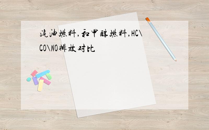 汽油燃料,和甲醇燃料,HC\CO\NO排放对比