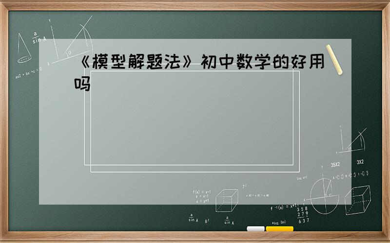 《模型解题法》初中数学的好用吗