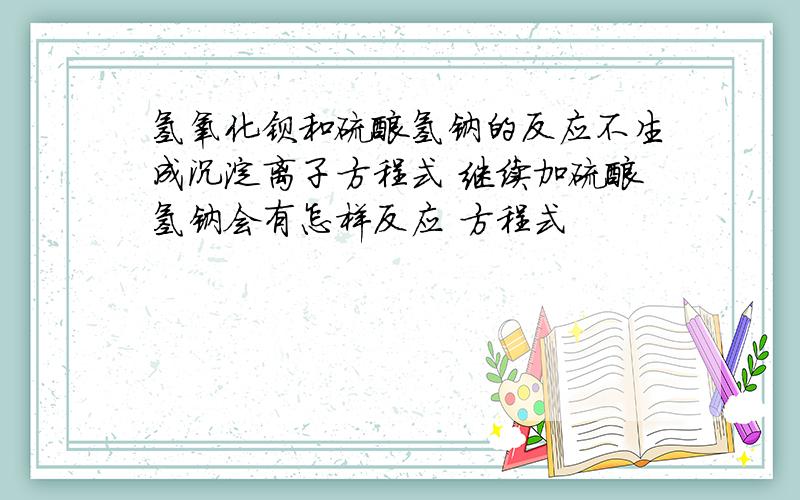 氢氧化钡和硫酸氢钠的反应不生成沉淀离子方程式 继续加硫酸氢钠会有怎样反应 方程式