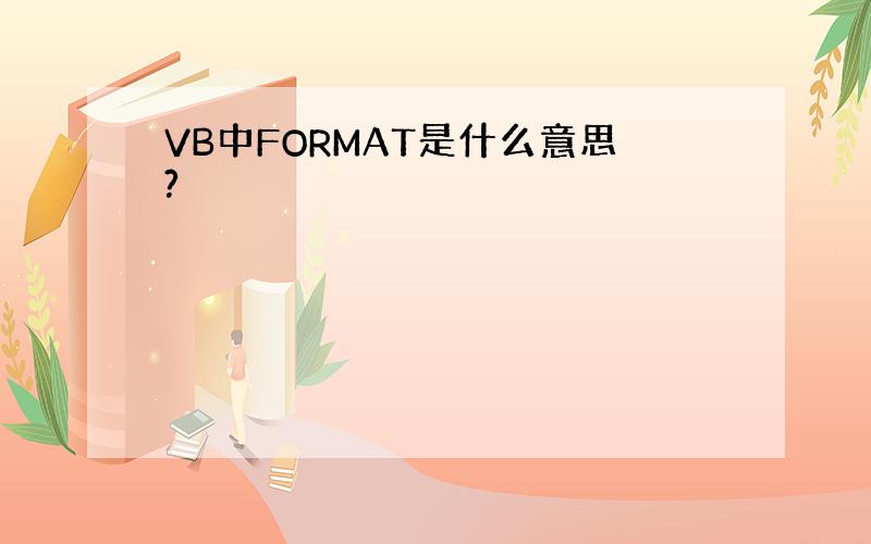 VB中FORMAT是什么意思?