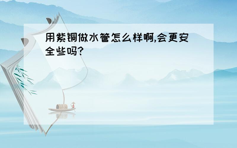 用紫铜做水管怎么样啊,会更安全些吗?