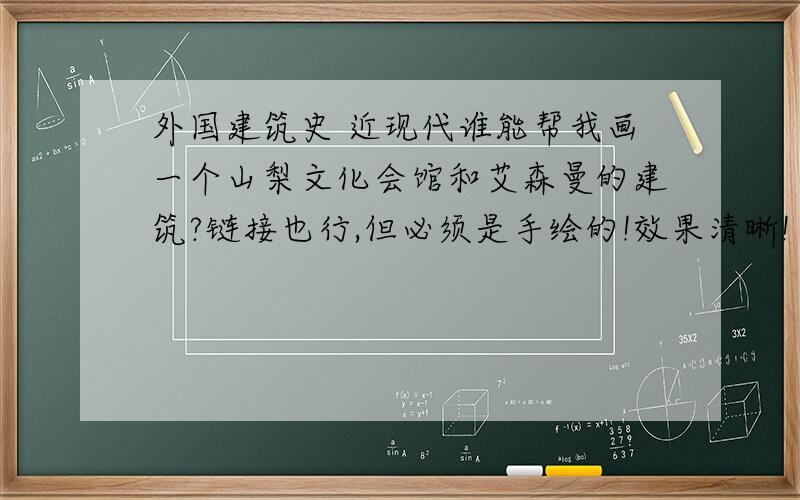 外国建筑史 近现代谁能帮我画一个山梨文化会馆和艾森曼的建筑?链接也行,但必须是手绘的!效果清晰!