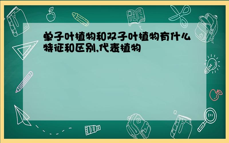 单子叶植物和双子叶植物有什么特征和区别,代表植物