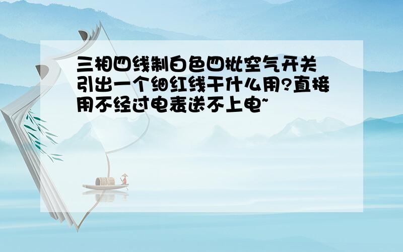 三相四线制白色四批空气开关 引出一个细红线干什么用?直接用不经过电表送不上电~