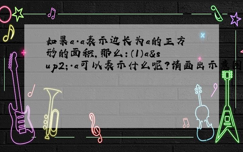 如果a·a表示边长为a的正方形的面积,那么：（1）a²·a可以表示什么呢?请画出示意图（发我邮箱）（