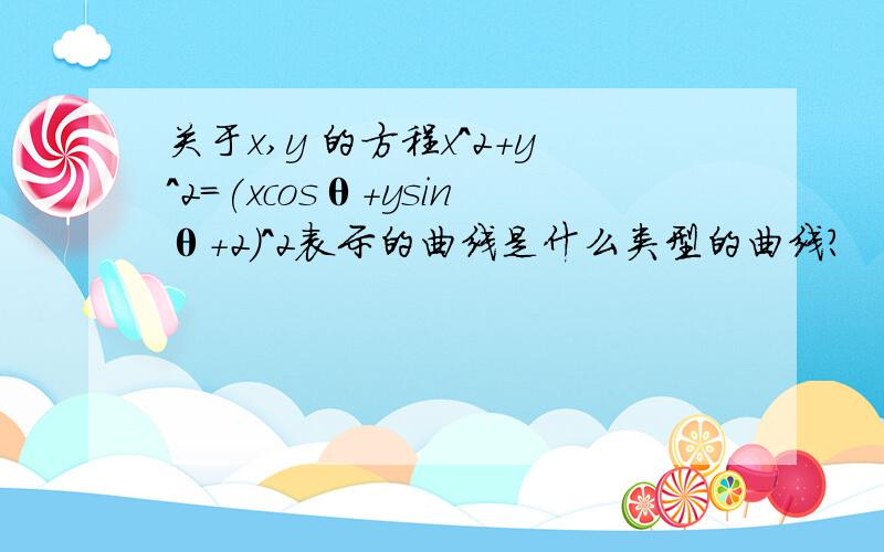 关于x,y 的方程x^2+y^2=(xcosθ+ysinθ+2)^2表示的曲线是什么类型的曲线?