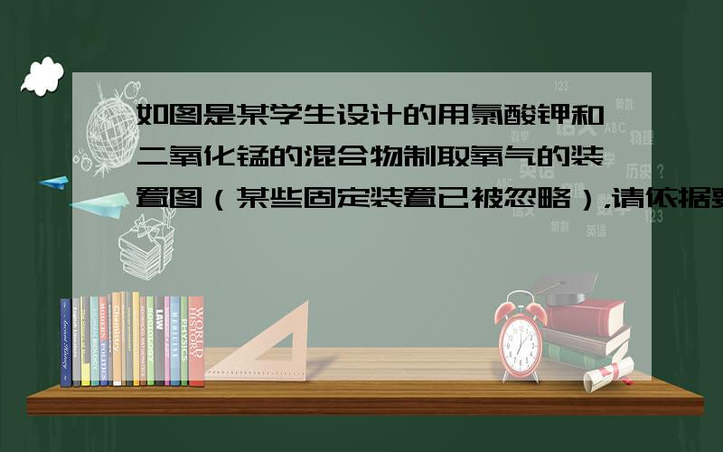 如图是某学生设计的用氯酸钾和二氧化锰的混合物制取氧气的装置图（某些固定装置已被忽略），请依据要求，回答下列问题．