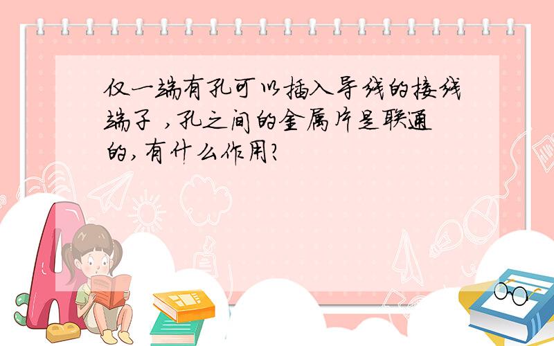 仅一端有孔可以插入导线的接线端子 ,孔之间的金属片是联通的,有什么作用?