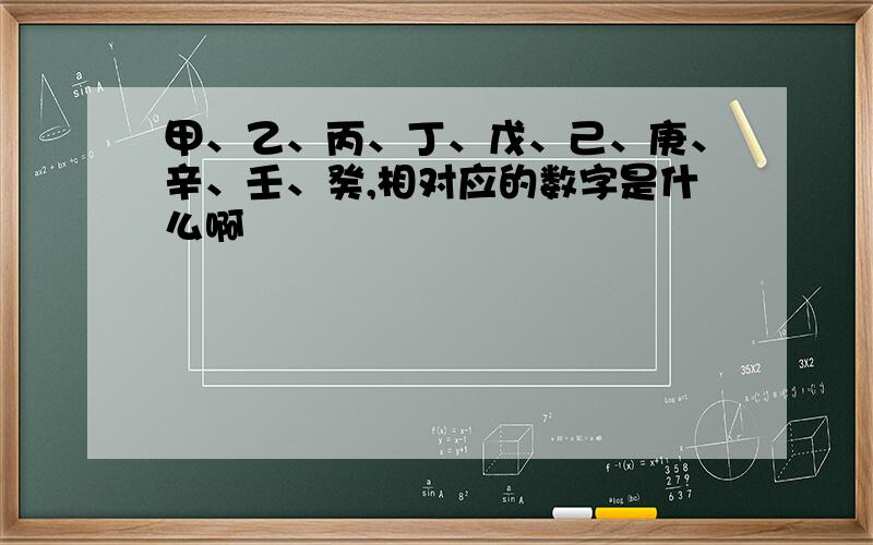 甲、乙、丙、丁、戊、己、庚、辛、壬、癸,相对应的数字是什么啊