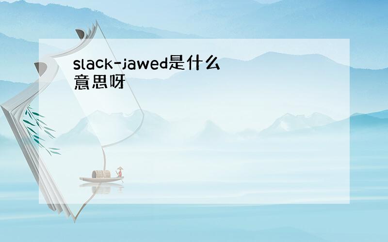 slack-jawed是什么意思呀