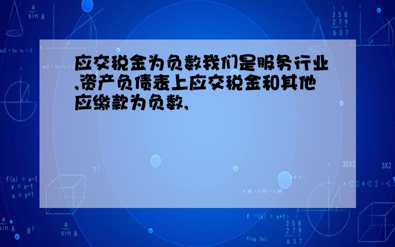 应交税金为负数我们是服务行业,资产负债表上应交税金和其他应缴款为负数,