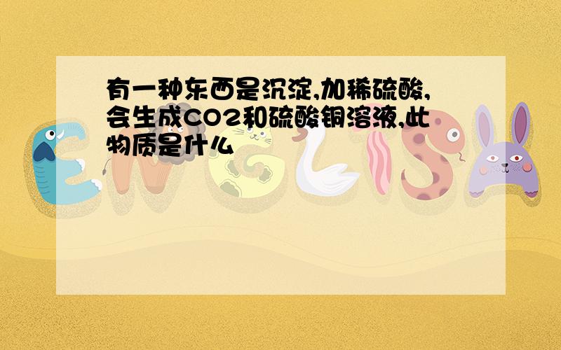 有一种东西是沉淀,加稀硫酸,会生成CO2和硫酸铜溶液,此物质是什么