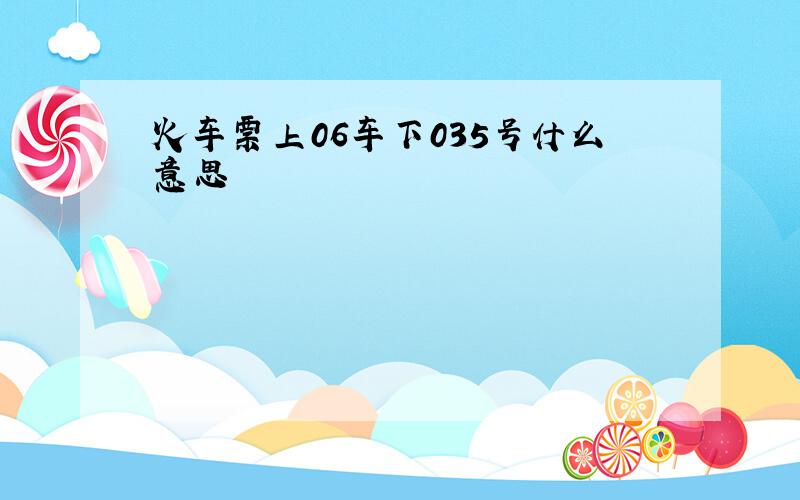 火车票上06车下035号什么意思