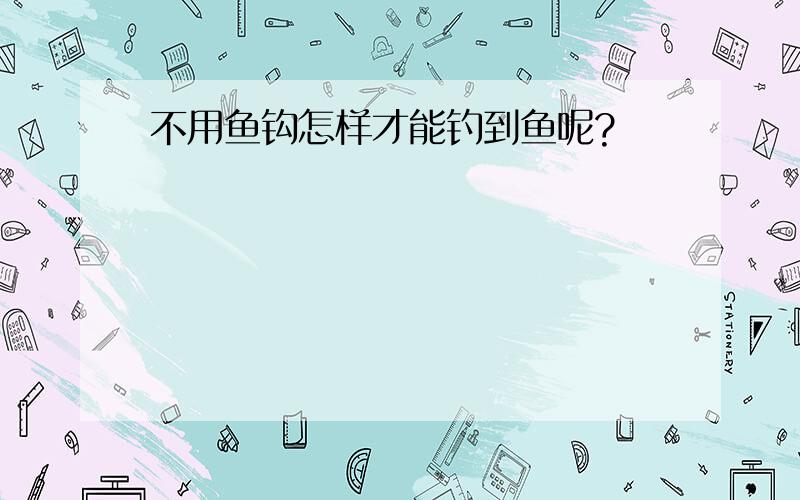 不用鱼钩怎样才能钓到鱼呢?