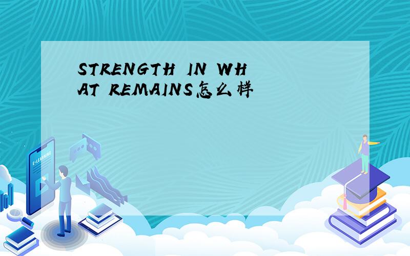 STRENGTH IN WHAT REMAINS怎么样