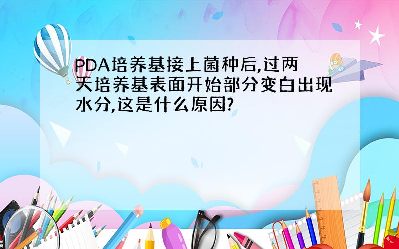 PDA培养基接上菌种后,过两天培养基表面开始部分变白出现水分,这是什么原因?