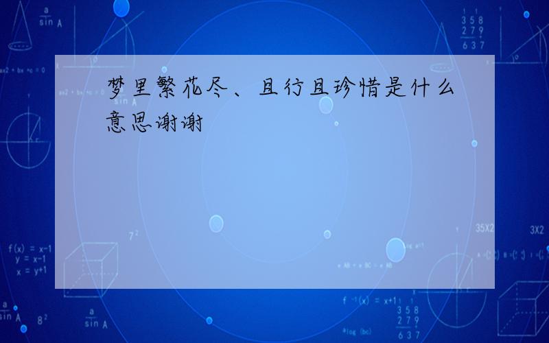 梦里繁花尽、且行且珍惜是什么意思谢谢