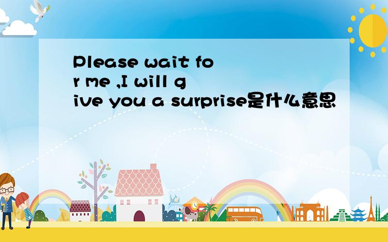 Please wait for me ,I will give you a surprise是什么意思