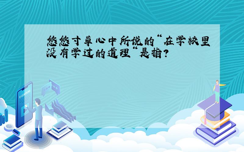 悠悠寸草心中所说的“在学校里没有学过的道理“是指?