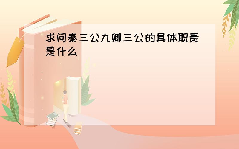 求问秦三公九卿三公的具体职责是什么