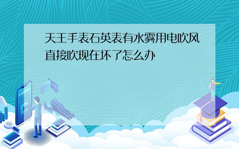 天王手表石英表有水雾用电吹风直接吹现在坏了怎么办