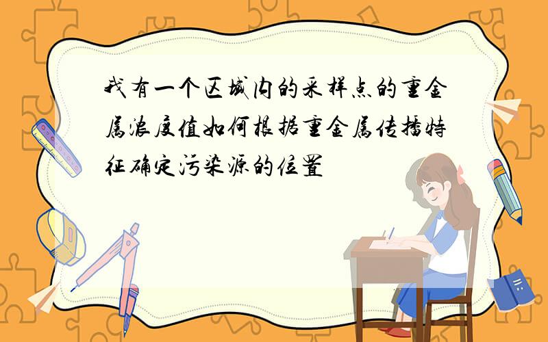 我有一个区域内的采样点的重金属浓度值如何根据重金属传播特征确定污染源的位置