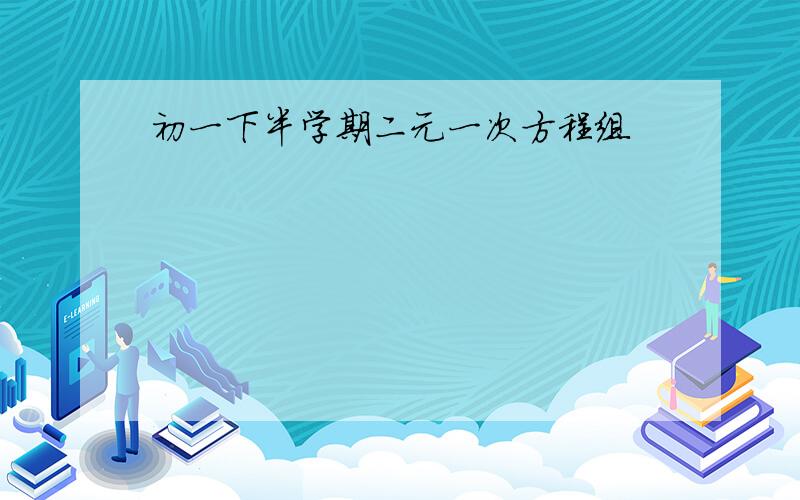 初一下半学期二元一次方程组