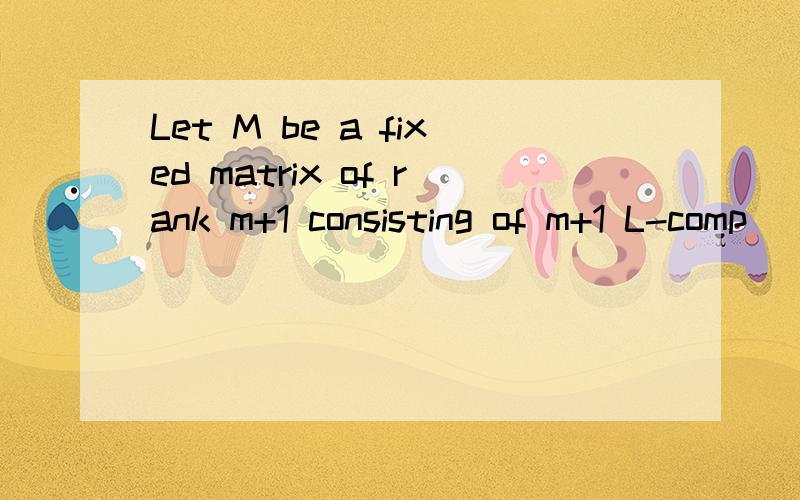 Let M be a fixed matrix of rank m+1 consisting of m+1 L-comp