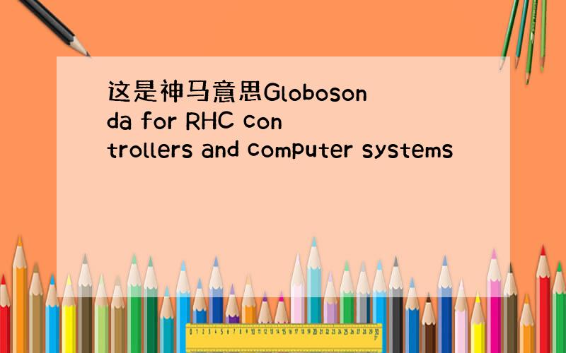 这是神马意思Globosonda for RHC controllers and computer systems