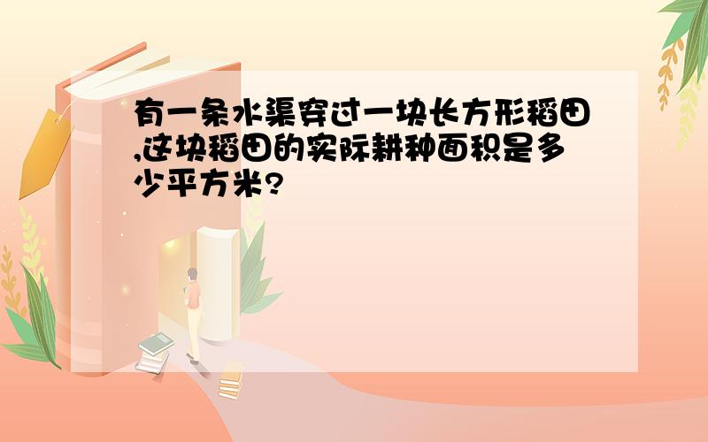 有一条水渠穿过一块长方形稻田,这块稻田的实际耕种面积是多少平方米?