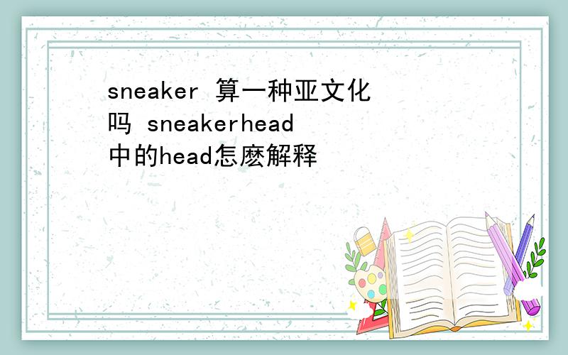 sneaker 算一种亚文化吗 sneakerhead 中的head怎麽解释