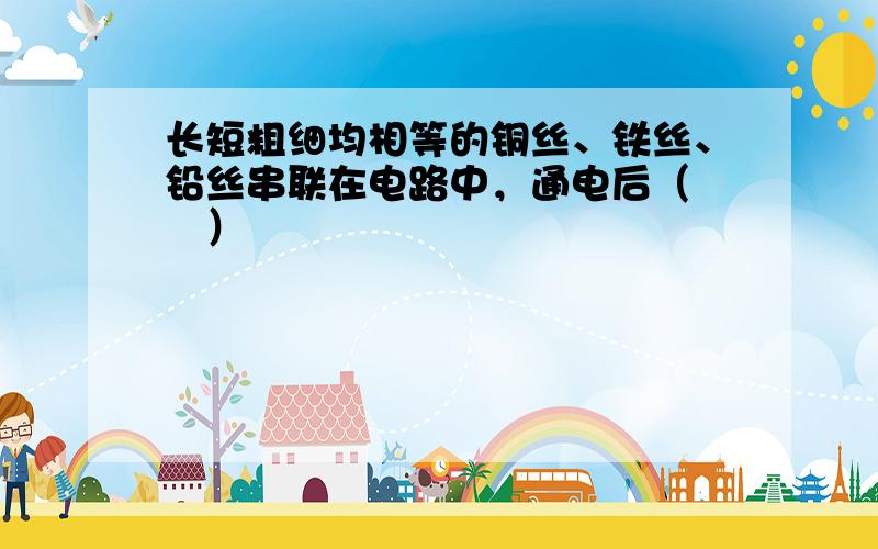 长短粗细均相等的铜丝、铁丝、铅丝串联在电路中，通电后（　　）