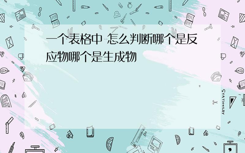 一个表格中 怎么判断哪个是反应物哪个是生成物