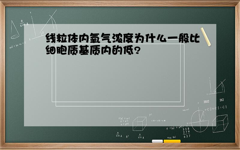 线粒体内氧气浓度为什么一般比细胞质基质内的低?