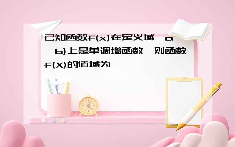 已知函数f(x)在定义域【a,b)上是单调增函数,则函数f(X)的值域为