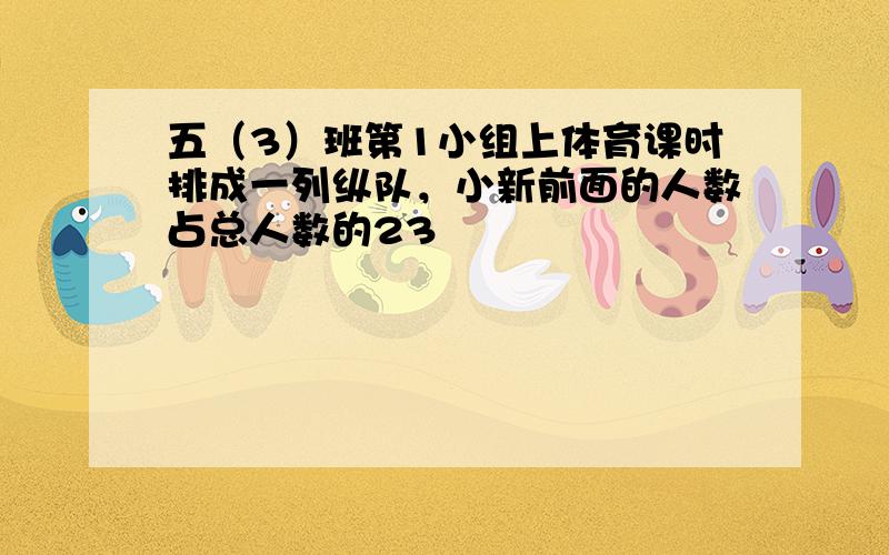 五（3）班第1小组上体育课时排成一列纵队，小新前面的人数占总人数的23