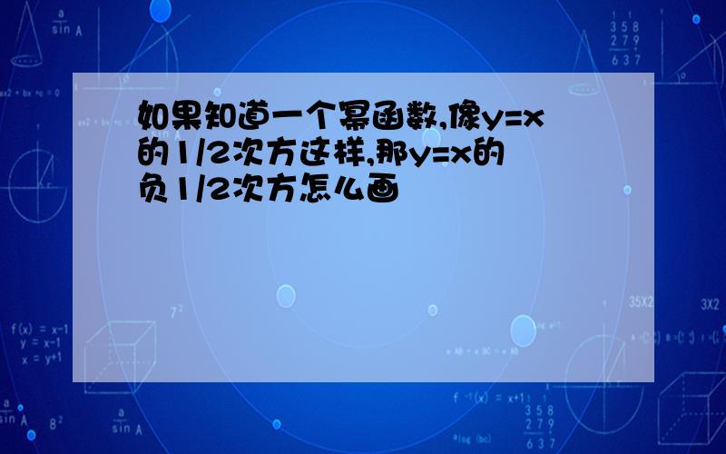 如果知道一个幂函数,像y=x的1/2次方这样,那y=x的负1/2次方怎么画