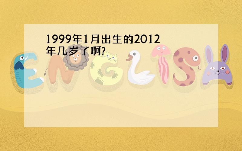 1999年1月出生的2012年几岁了啊?